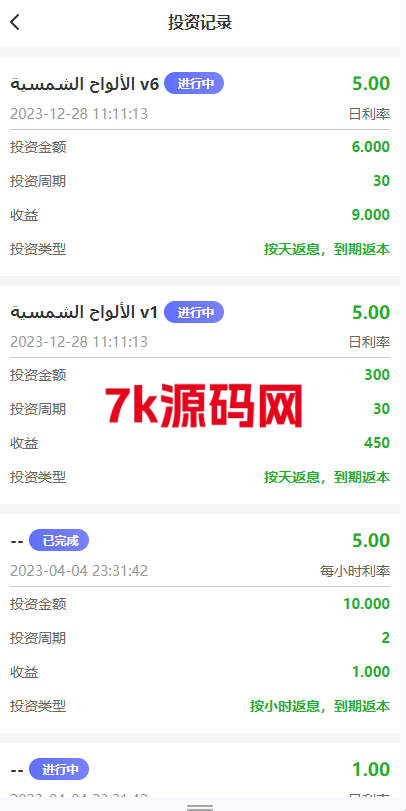 阿拉伯投资理财系统/海外投资众筹系统/前端vue-7k海外源码-精品源码站